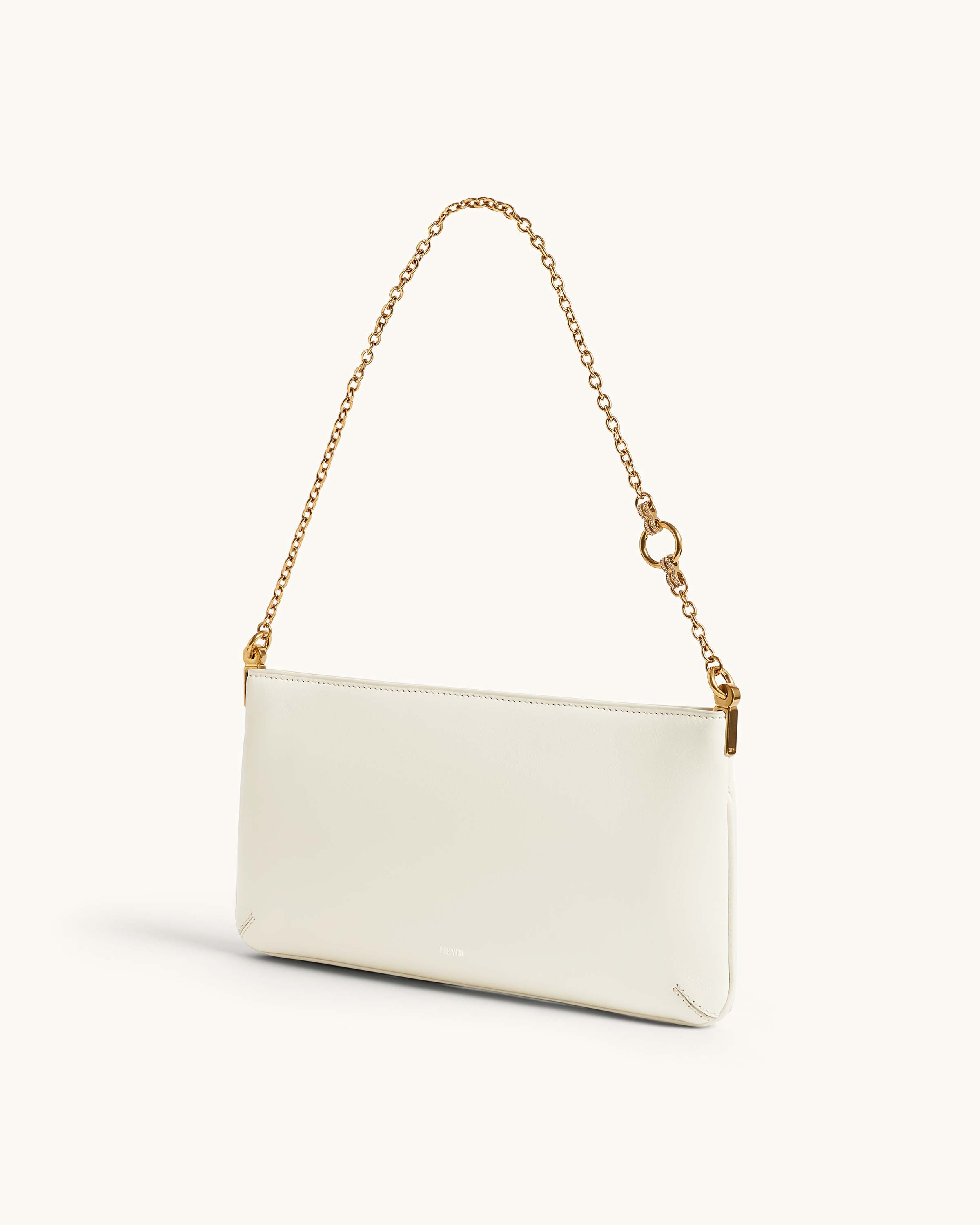 Snap Bag in Chalk Leather