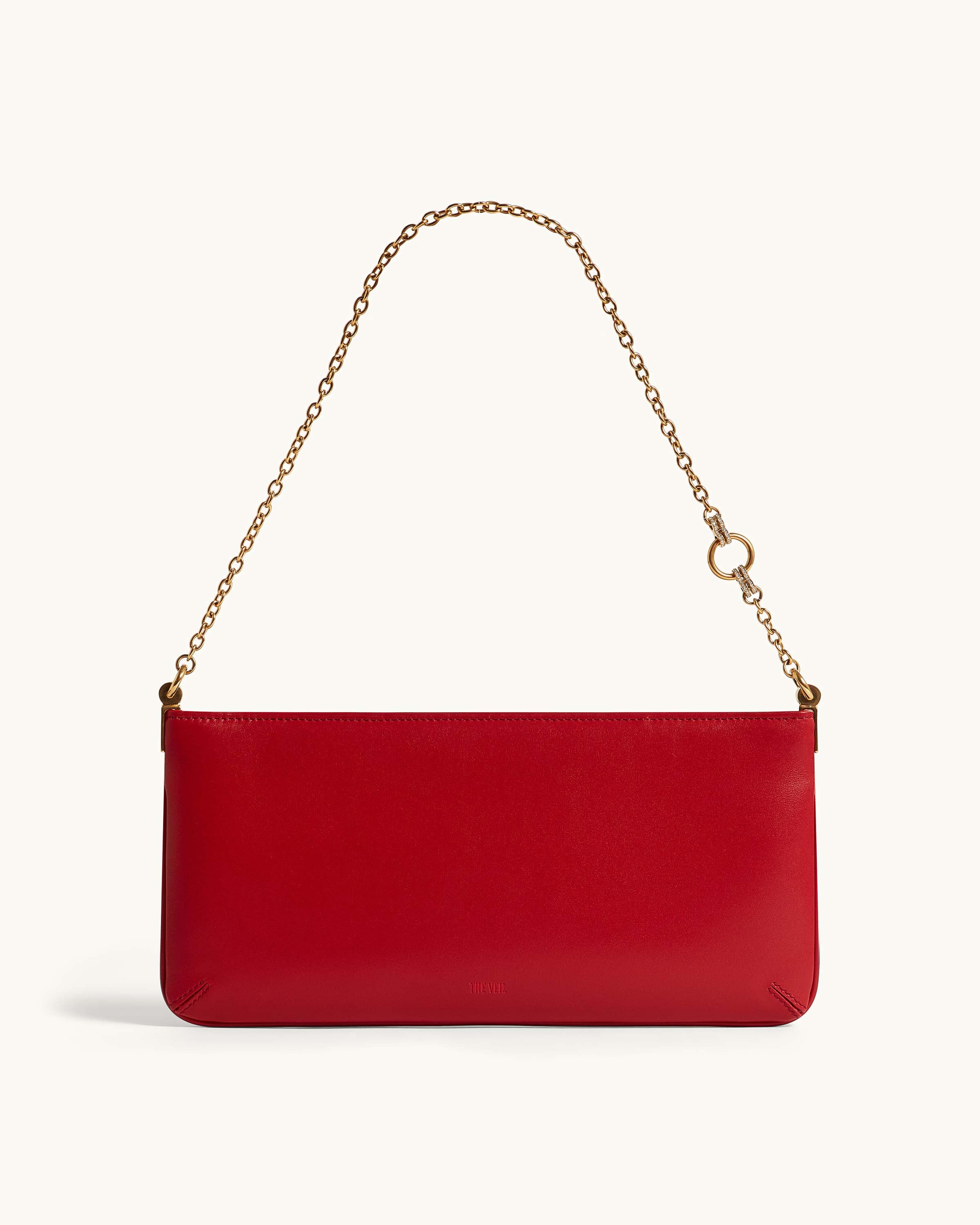 Snap Bag in Cherry Leather